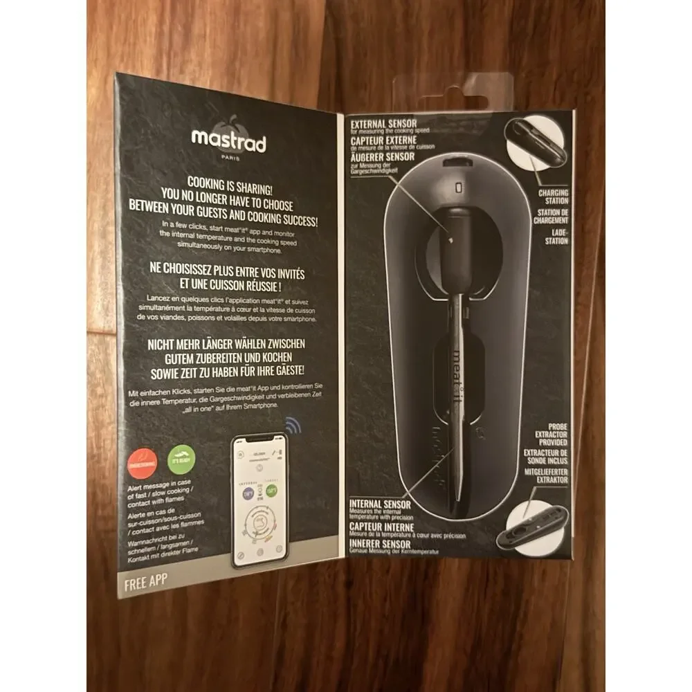Mastrad Meat°it+ Smart Wireless Meat Thermometer Bluetooth WiFi NEW Sealed